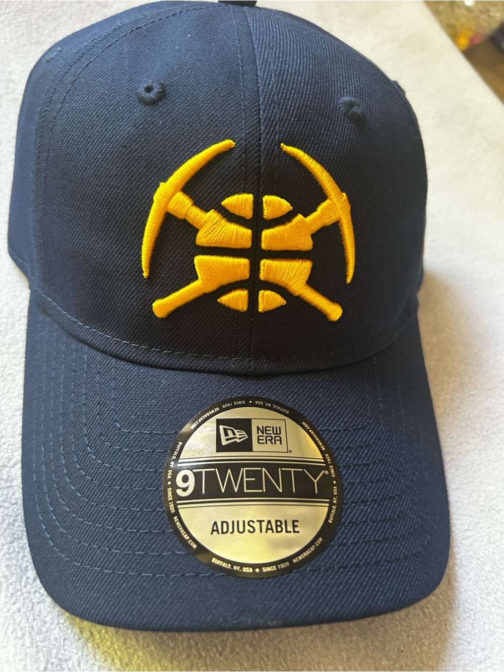 New Era Denver Nuggets Navy Blue 9TWENTY Adjustable Cap with Black Trim